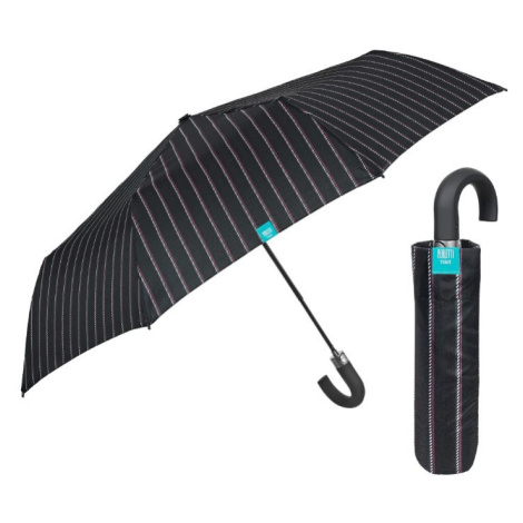 PERLETTI Time, Pánsky automatický skladací dáždnik Gessato / čierny, 26346