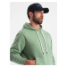 Ombre Men's kangaroo sweatshirt with hood - green