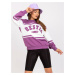 Purple and white hoodie with inscription
