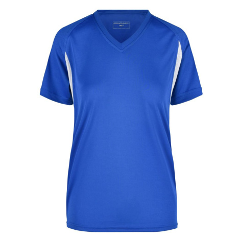 James & Nicholson Dámske športové tričko s krátkym rukávom JN316 - Kráľovská modrá / biela