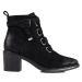 Štýlové členkové topánky dámske čierne na širokom podpätku