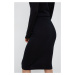 Vlnená sukňa Calvin Klein čierna farba, midi, puzdrová