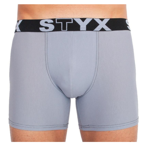 Men's boxers Styx long sports rubber light gray