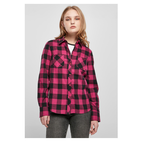 Ladies Turnup Checked Flanell Shirt wildviolet/black