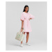 Šaty Karl Lagerfeld A-Line Puff Sleeve Dress Ružová