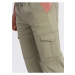 Kaki pánske cargo jogger nohavice Ombre Clothing