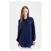 DEFACTO Regular Fit Basic Plain Viscose Long Sleeve Shirt Tunic