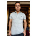 T8586 DEWBERRY MEN'S POLO NECK T-SHIRT-PLAIN GREY