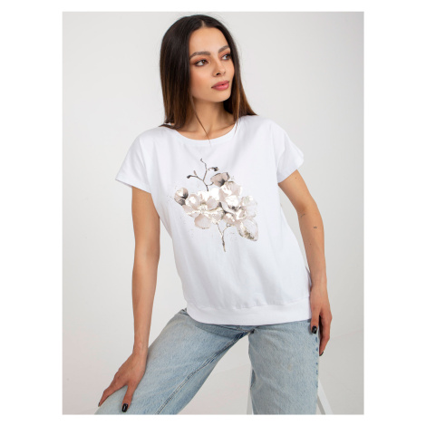 RUE PARIS white short sleeve T-shirt with print