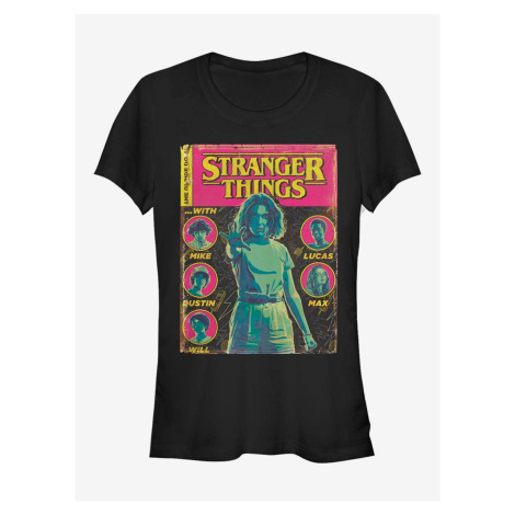 Čierne dámske tričko Netflix Stranger Things Comic Cover