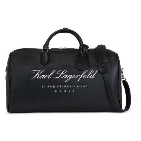 Karl Lagerfeld Víkendová taška 'Hotel'  čierna / biela