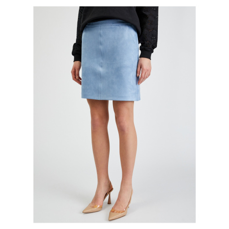 Orsay Light blue skirt for women in suede finish - Ladies