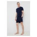 Plážové šortky Calvin Klein pánske, tmavomodrá farba, jednofarebné