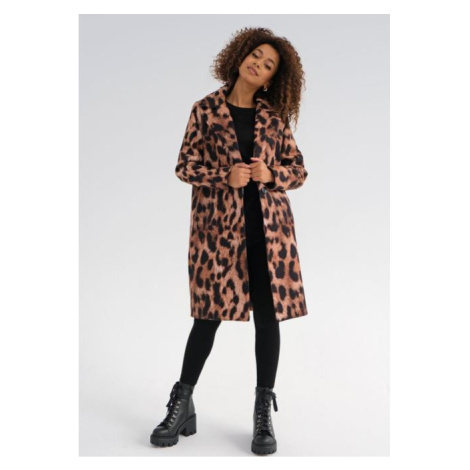 Hnedý kabát s leopardou potlačou MOSQUITO