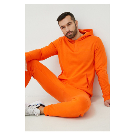 Tréningová mikina Calvin Klein Performance pánska, oranžová farba, s kapucňou, jednofarebná