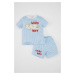 DEFACTO Baby Boy Striped Short Sleeve Shorts Cotton Pajama Set