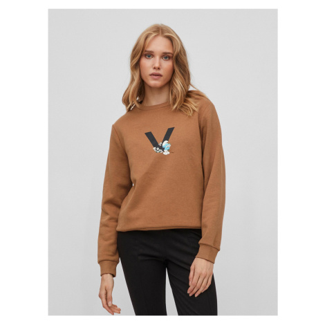 Brown Sweatshirt VILA Smurfy - Women