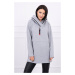 Tunic with zipper on hood Oversize gray