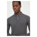 Bavlnené tričko s dlhým rukávom Polo Ralph Lauren šedá farba, jednofarebné