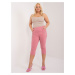 Powder pink plus size 3/4 leg trousers