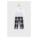 Detské pyžamo Abercrombie & Fitch biela farba, jednofarebná