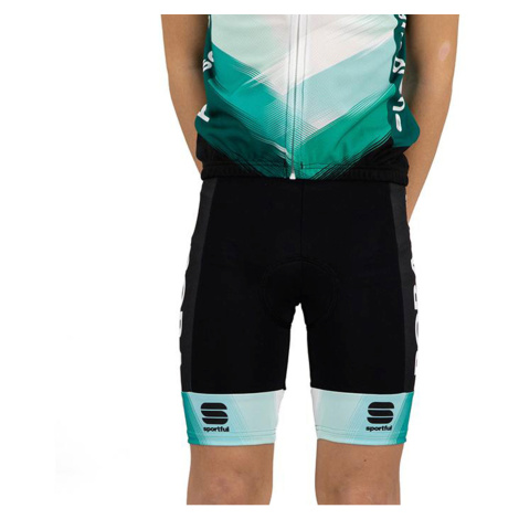 SPORTFUL Cyklistické nohavice krátke bez trakov - BORA 2021 KIDS BOH - zelená/čierna