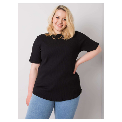 Černá pruhovaná halenka plus size