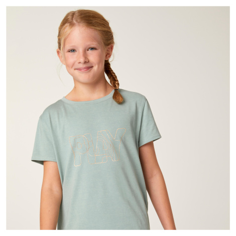 Dievčenské bavlnené tričko 500 zelené DOMYOS