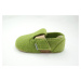 PEGRES barefoot filcové papuče BF02 zelená - veľ. 20