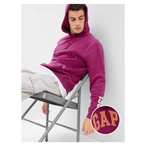 GAP Mikina s logom a kapucňou Vínová