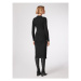 Simple Úpletové šaty SUD507-01 Čierna Slim Fit