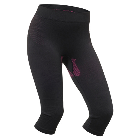 Detské lyžiarske spodné nohavice 580 i-soft čierno-ružové