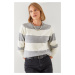 Bianco Lucci Women's Striped Sweater Raglan