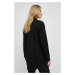 Košeľa MICHAEL Michael Kors dámska, čierna farba, voľný strih, s klasickým golierom