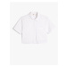 Koton Crop Short Sleeve Shirt Buttoned Pocket Detail