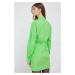 Bavlnené šaty Tommy Hilfiger zelená farba, mini, rovný strih