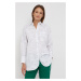 Bavlnená košeľa PS Paul Smith dámska, biela farba, voľný strih, s klasickým golierom