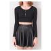 Čierny dámsky crop top s gombíkmi 15472-black