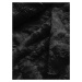 Lesklá čierna zimná bunda s machovitou kožušinou (W674)