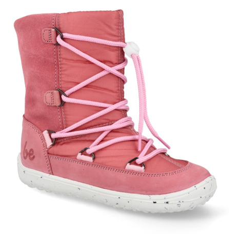 Barefoot detské snehule Be Lenka - Snowfox Kids 2.0 ružové