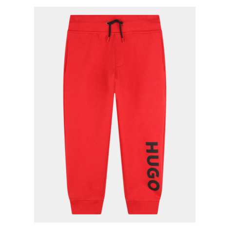 Hugo Teplákové nohavice G24128 D Červená Regular Fit Hugo Boss