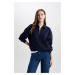 DEFACTO Relax Fit Polo Neck Thick Sweatshirt