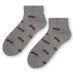 Sivé pánske/chlapčenské ponožky s potlačou áut Art.025 HA048, GRAY MELANGE