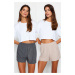 Trendyol Beige-Multicolor 2 Pack Viscose Woven Shorts