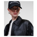 Bunda Karl Lagerfeld Faux Leather Fringe Jacket Čierna