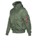 ALPHA INDUSTRIES Prechodná bunda 'MA-1'  olivová / oranžová / červená / biela