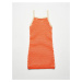 Dilvin 90115 Hrubý textúrovaný sveter šaty-oranžové