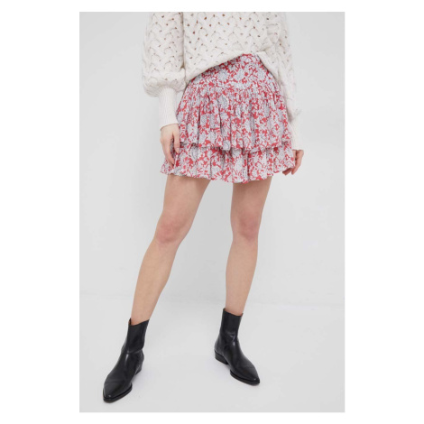 Sukňa Pepe Jeans Brittany červená farba, mini, áčkový strih