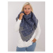 Blue-gray warm women's scarf with wool