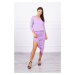 Asymmetrical dress, 3/4 sleeve light purple